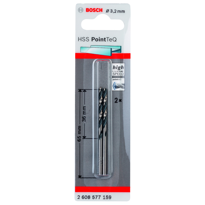 BOSCH Burghiu spiral HSS PointTeQ de 3,2 mm