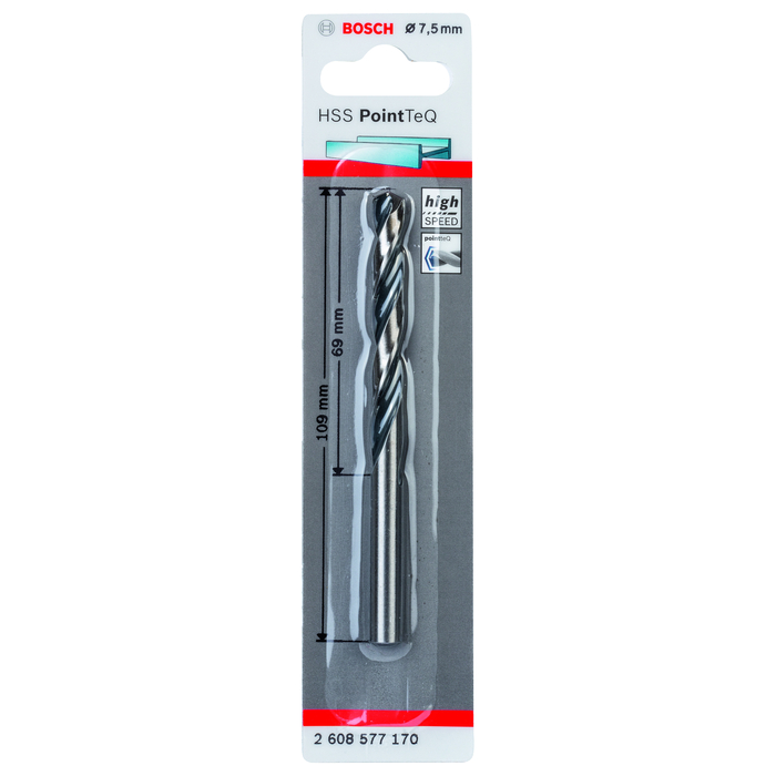 BOSCH Burghiu spiral HSS PointTeQ de 7,5 mm