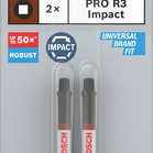 BOSCH Bit de înșurubare PRO Robertson Impact, R3, 55 mm, 2 buc.