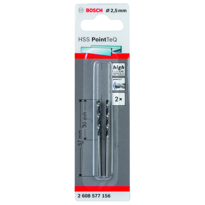 BOSCH Burghiu spiral HSS PointTeQ de 2,5 mm