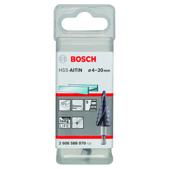 BOSCH Burghiu în trepte HSSAlTiN, tijă hexagonală