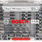 BOSCH Set de 20 burghie PRO Impact Metal