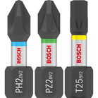 BOSCH Set de biți de înșurubare PRO Impact, PH2 (x5), PZ2 (x5), T20 (x5), T25 (x5), T30 (x5), 25 mm, 25 buc.