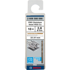 BOSCH PRO Stainless Steel HSS-Co Twist Drill Bit, 2.8 x 33 x 61 mm, 10 pcs