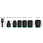 BOSCH Set de chei tubulare cu adaptor PRO Impact, 1/2