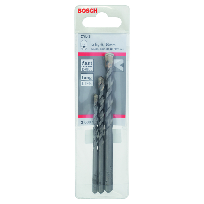 BOSCH Set 3 burghie beton CYL-3