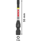 BOSCH Set biți de înșurubare PRO Torx Impact, T25, 55 mm, 15 piese