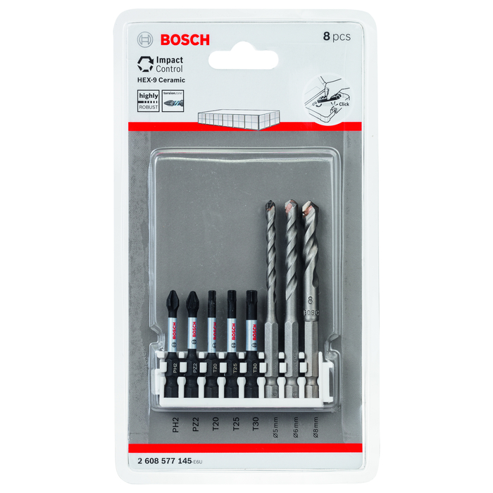 BOSCH Burghiu pentru placă ceramică Hex-9 Ceramic; burghiu Impact Power