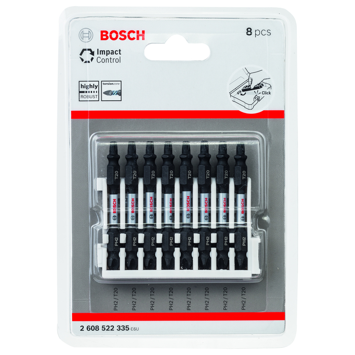 BOSCH Set de capete de şurubelniţă Impact Control, 8 buc.