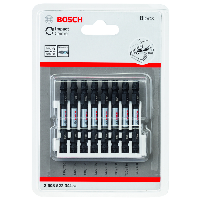 BOSCH Set de capete de şurubelniţă Impact Control, 8 buc.