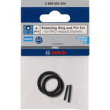 BOSCH Retaining Ring and Pin Set for PRO Impact Socket, 1/4", 4 bucăți