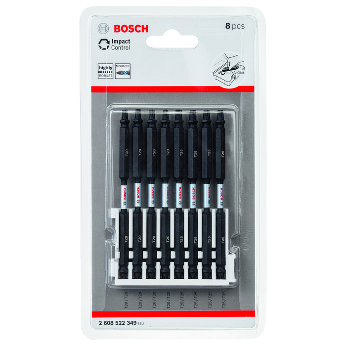 BOSCH Set de capete de şurubelniţă Impact Control, 8 buc.