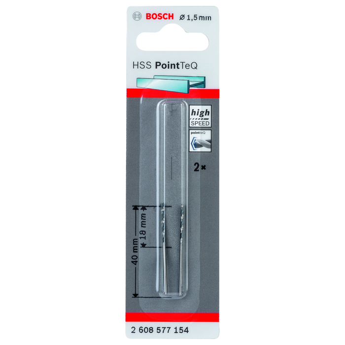 BOSCH Burghiu spiral HSS PointTeQ de 1,5 mm