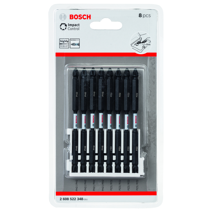 BOSCH Set de capete de şurubelniţă Impact Control, 8 buc.