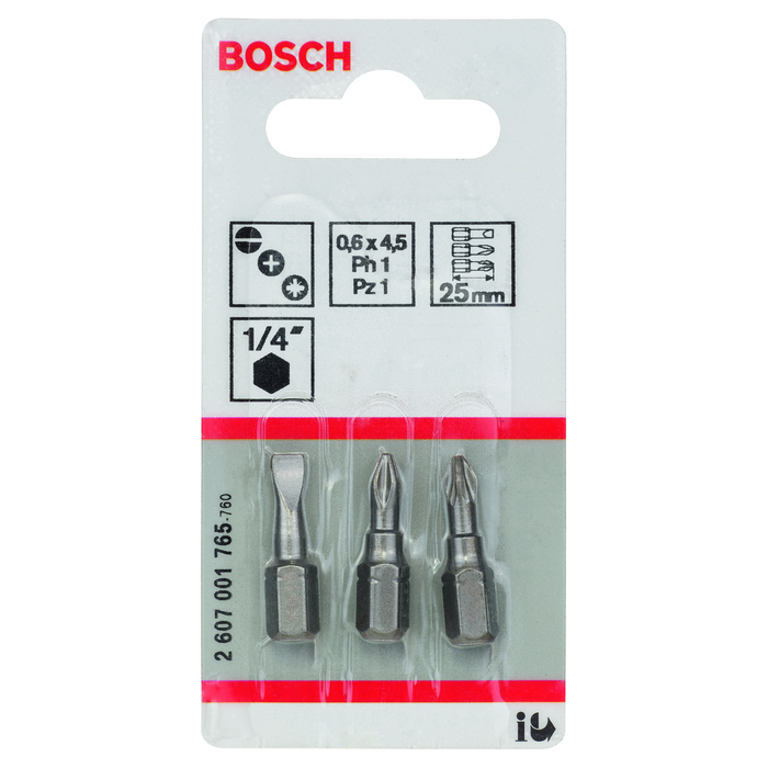 BOSCH Set capete de şurubelniţă extra dure (mixt), 3 buc.