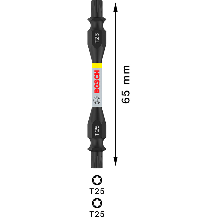 BOSCH Bit de înșurubare PRO dublu cu index Pick and Click, T25, 65 mm