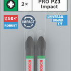 BOSCH Pachet de 2 biți de înșurubare PRO Pozidriv Impact, PZ3, 55 mm