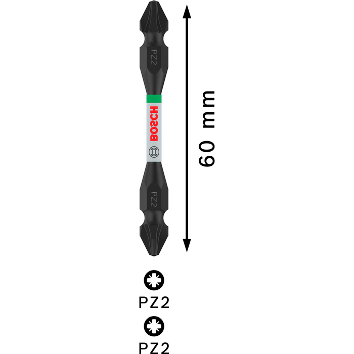 BOSCH Bit de înșurubare PRO dublu cu index Pick and Click, PZ2, 65 mm