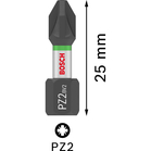 BOSCH Set 25 biti Impact Control 25 mm, PZ2 in cutie Tic-Tac