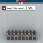 BOSCH Biți de înșurubare PRO R Impact, R1 (x2), R2 (x4), R3 (x2), 55 mm, 8 buc.