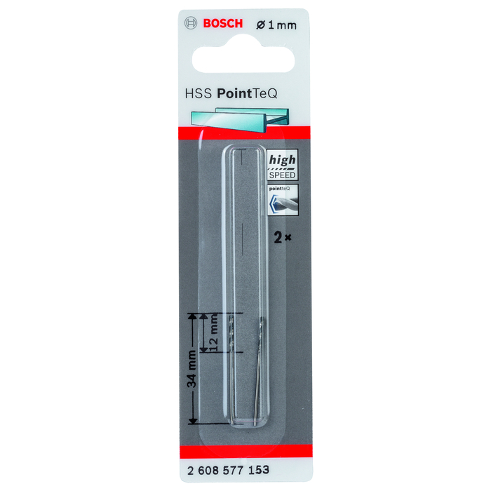 BOSCH Burghiu spiral HSS PointTeQ de 1,0 mm